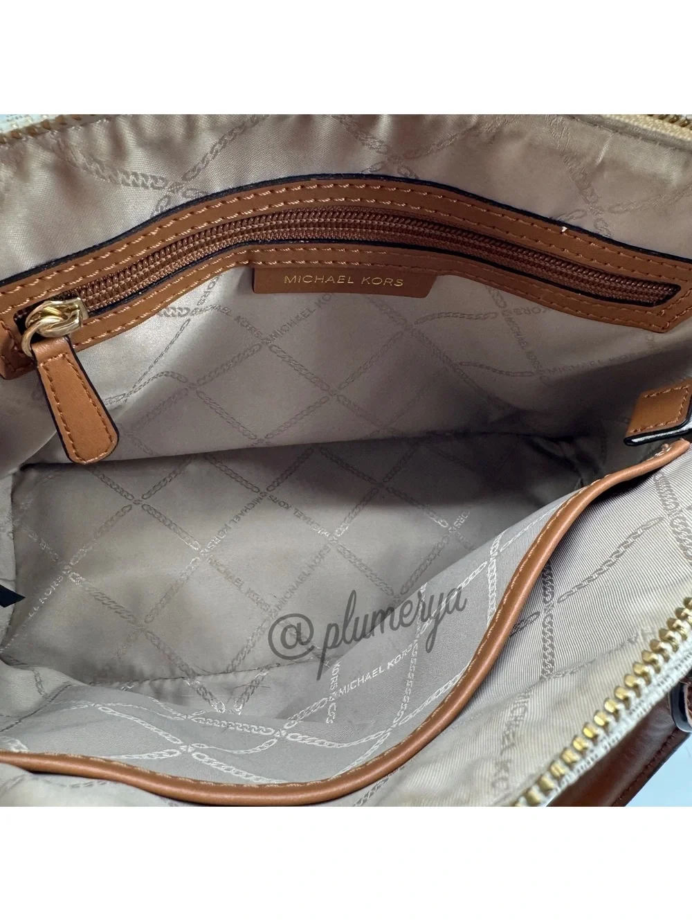 Michael Kors Sienna Medium Messenger Vanilla Acorn Women's Signature Handbag